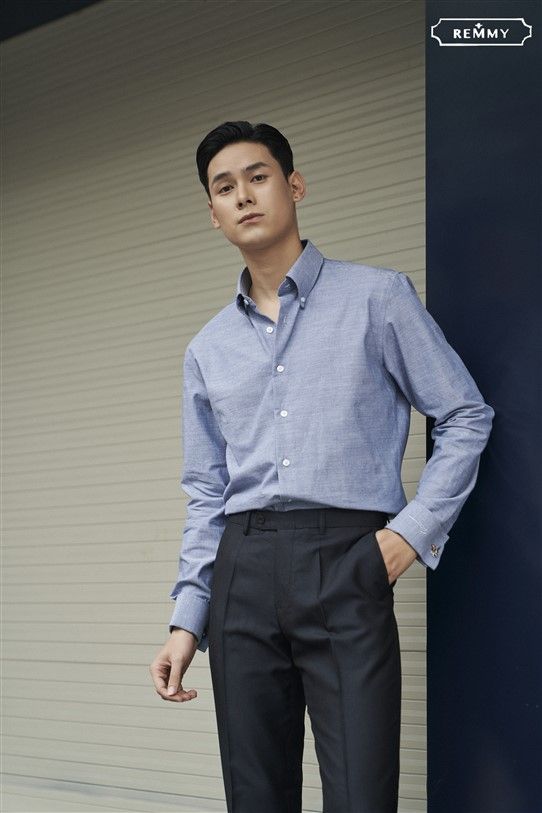 SM xanh denim nhạt, cufflink tay
