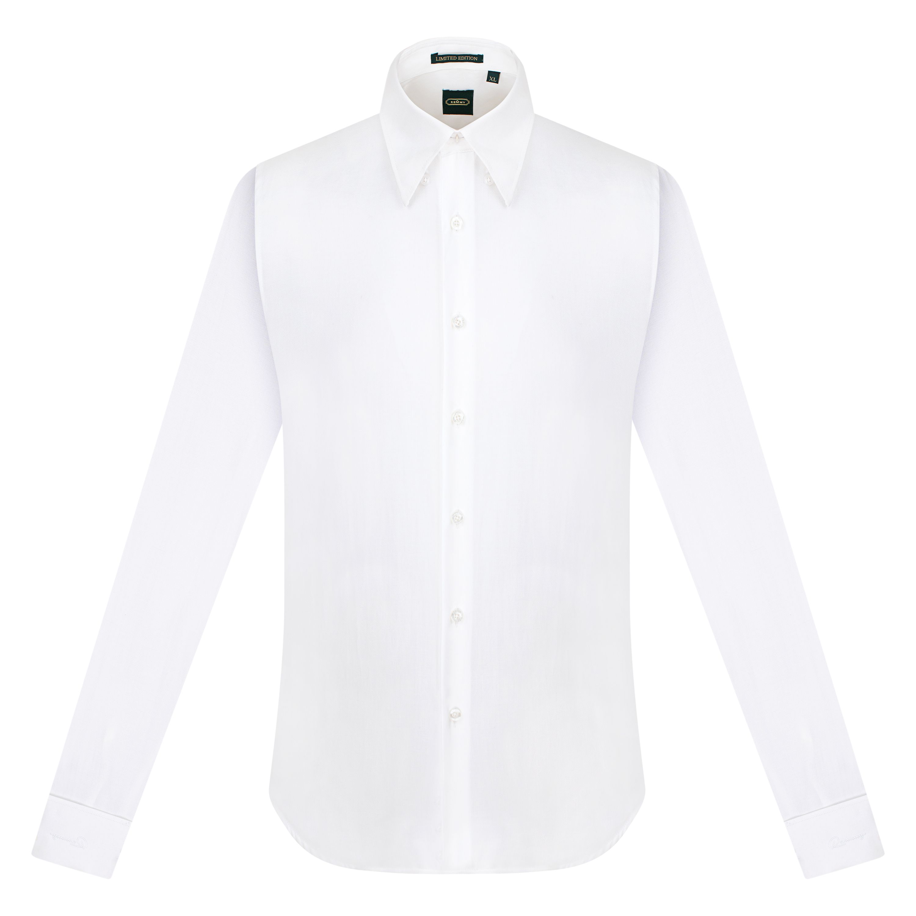 SM trắng- vải dệt vân, cufflink tay