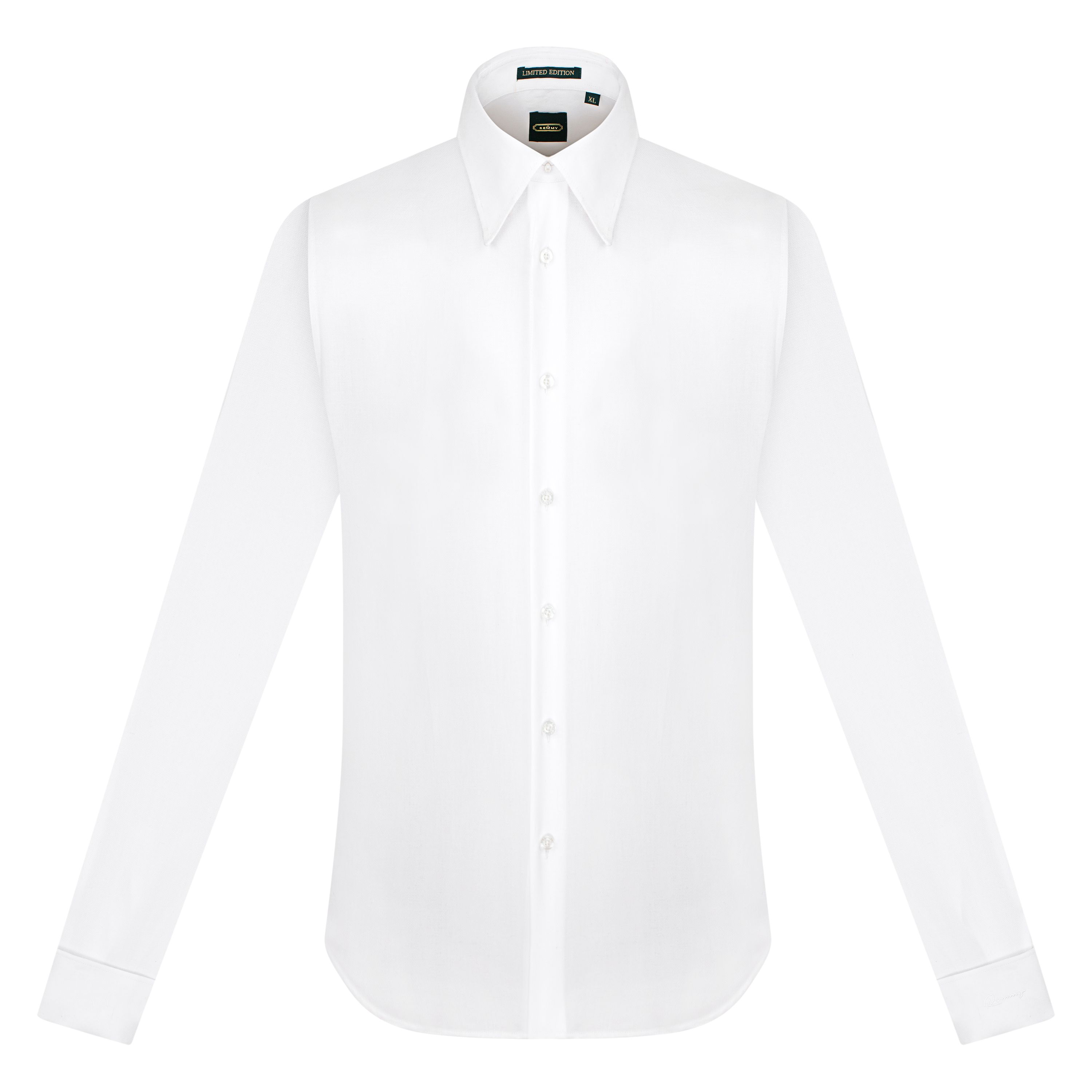 SM trắng- vải mỏng dệt vân hình thoi, cufflink tay