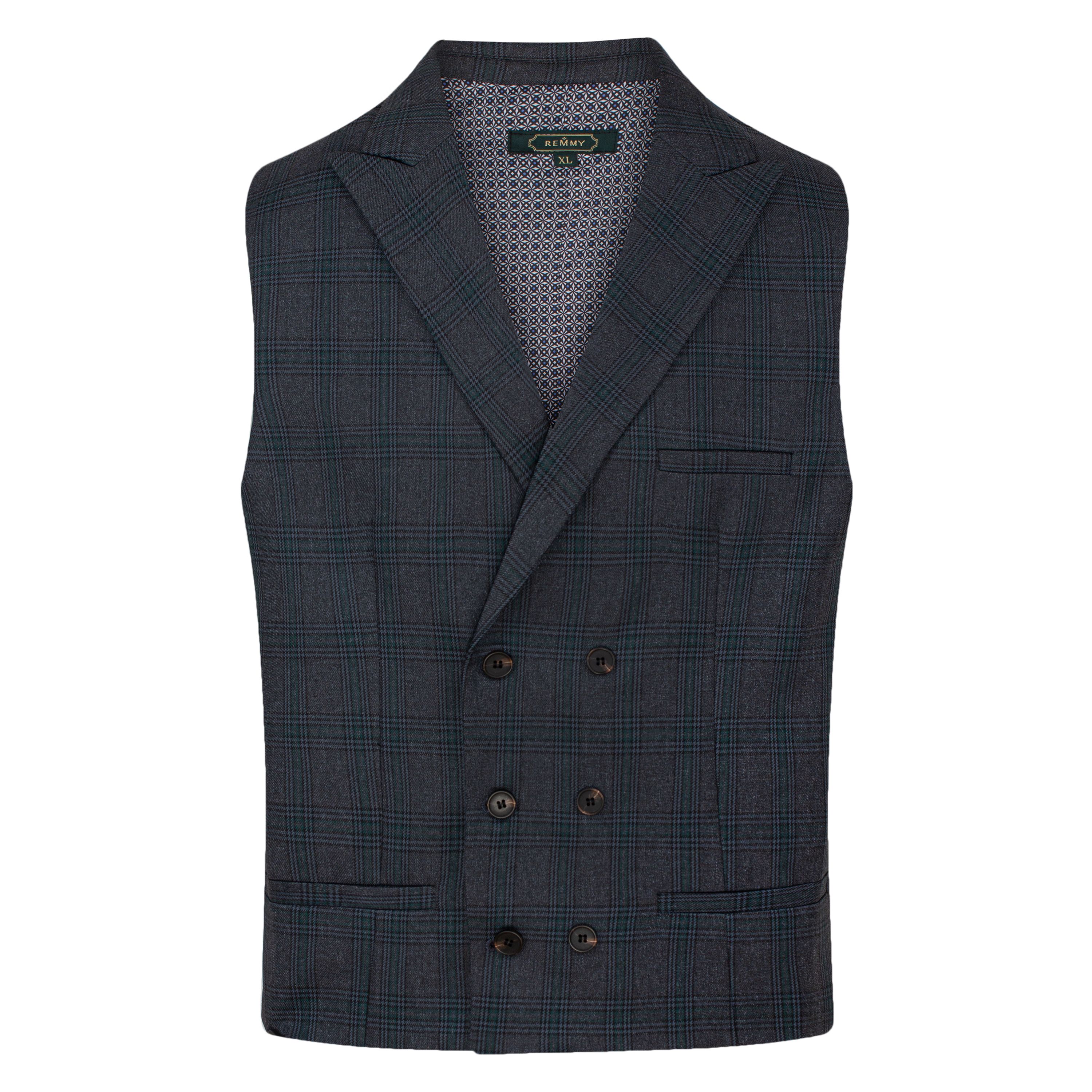 Zilê ghi kẻ ô vuông to đen- xanh lá size M