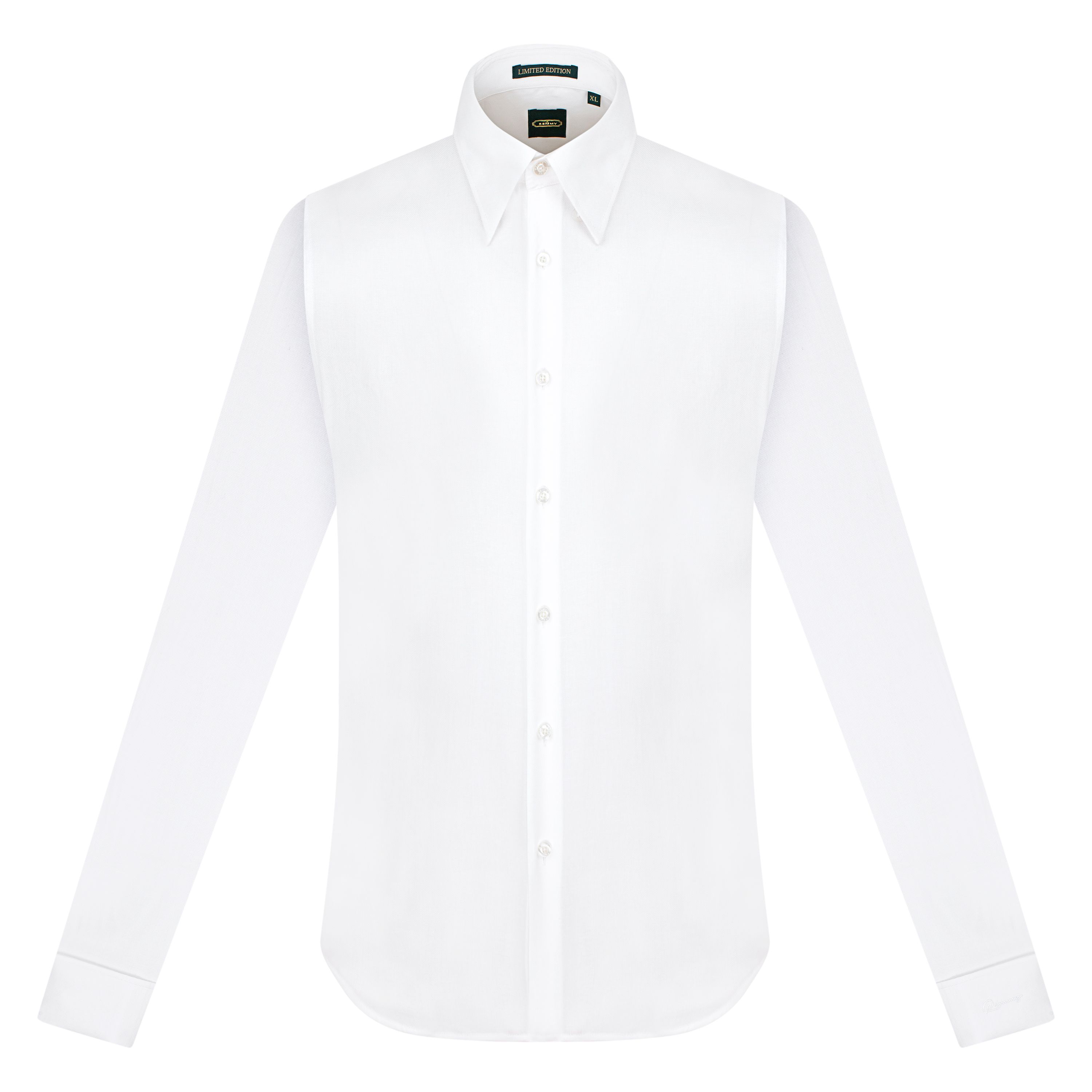 SM trắng- vải dày dệt vân chéo, cufflink tay