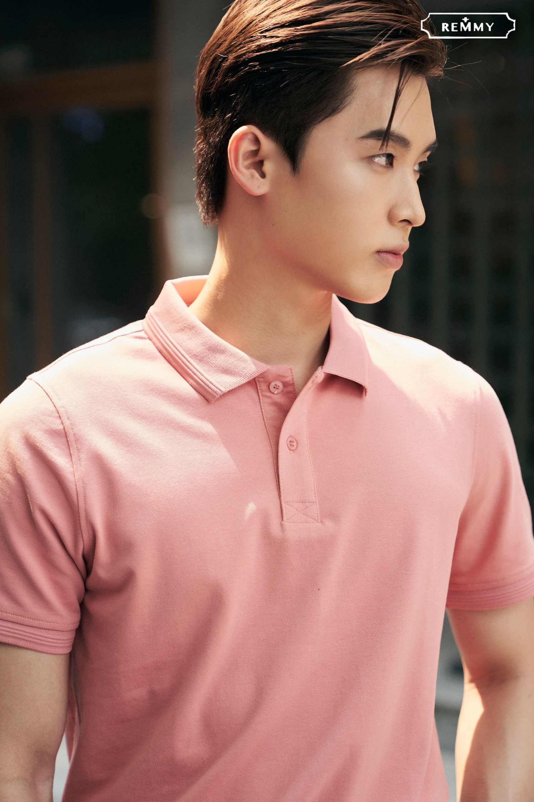 AF polo slimfit hồng cam trơn