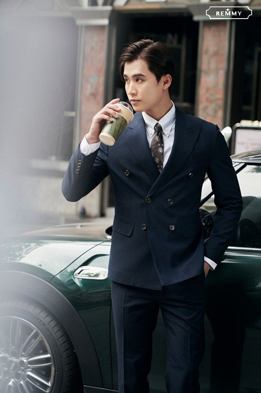 Vest xanh tt- kẻ sọc, 2 hàng khuy
