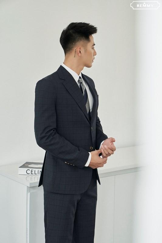 Vest xanh tt kẻ ô vuông xanh- đen #470