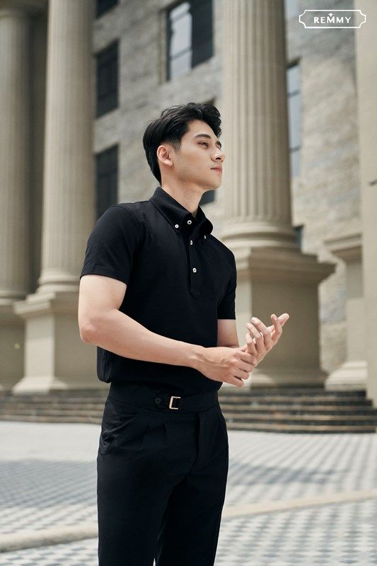 AF polo cao cấp limited- cổ cài cúc- màu đen