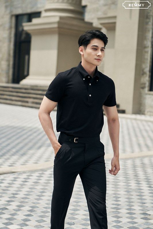 AF polo cao cấp limited- cổ cài cúc- màu đen