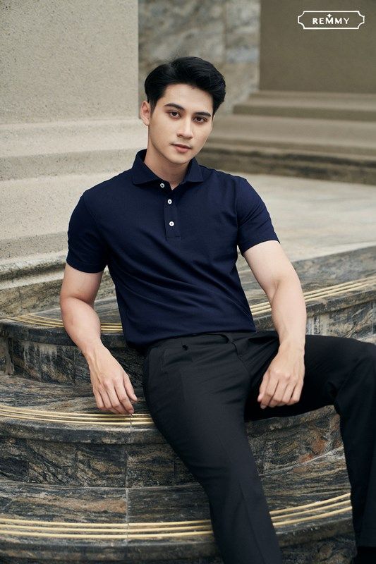 AF polo cao cấp limited- cổ ngang- màu xanh navy