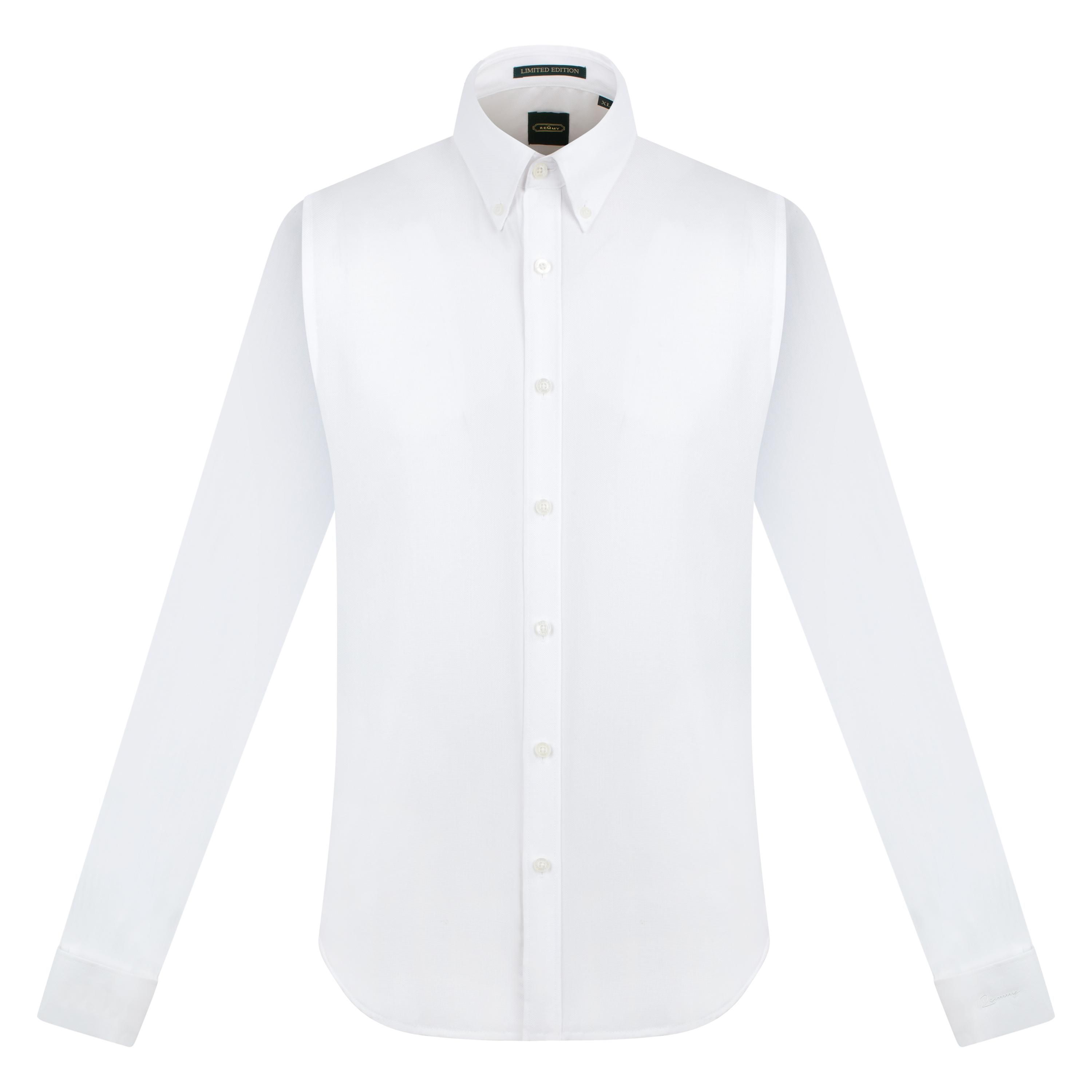 SM trắng tinh, cổ button down- cufflink tay áo