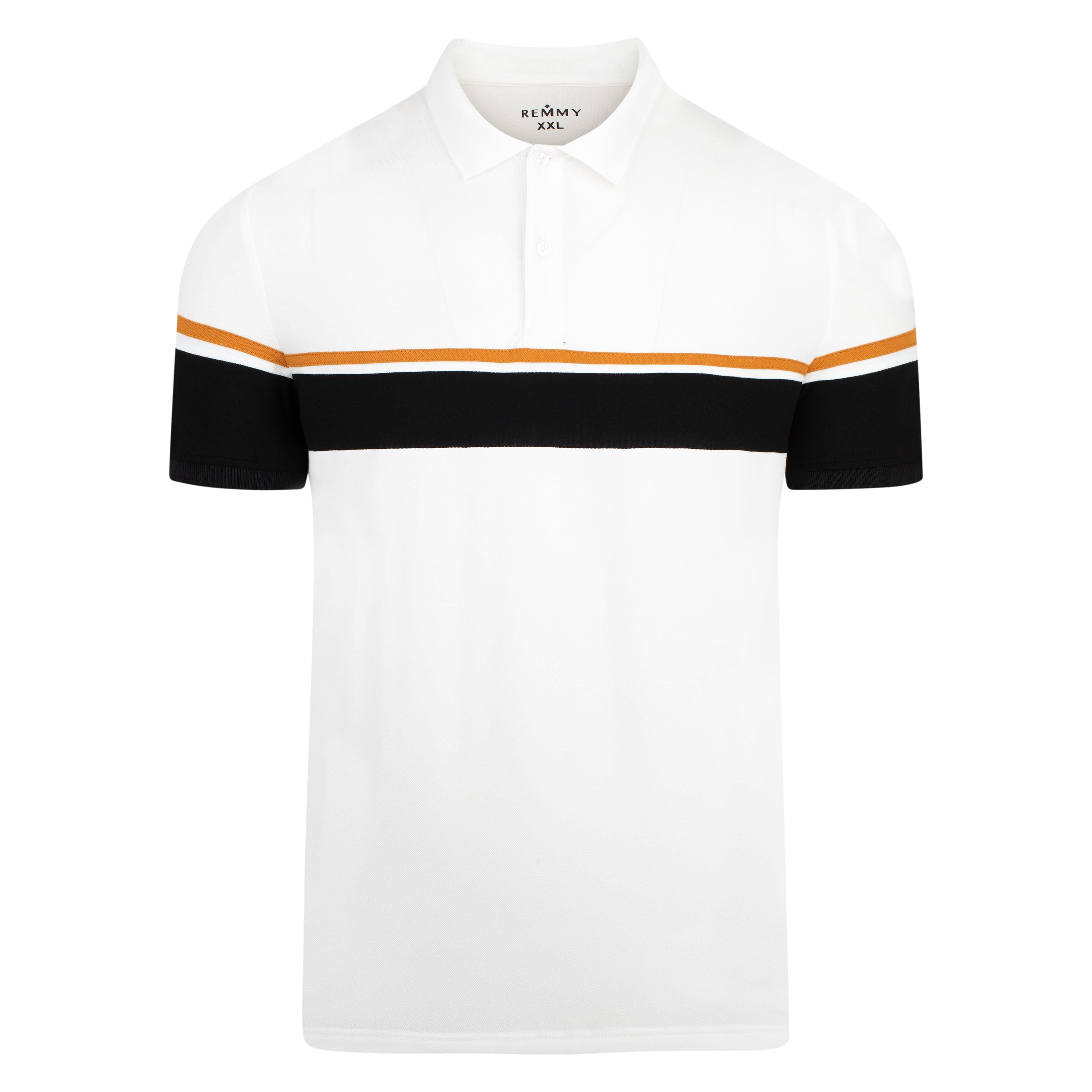 AF polo trắng kẻ ngực đen- cam #811