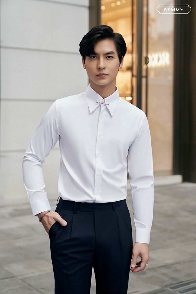 SM trắng tinh cài măng séc cổ #979