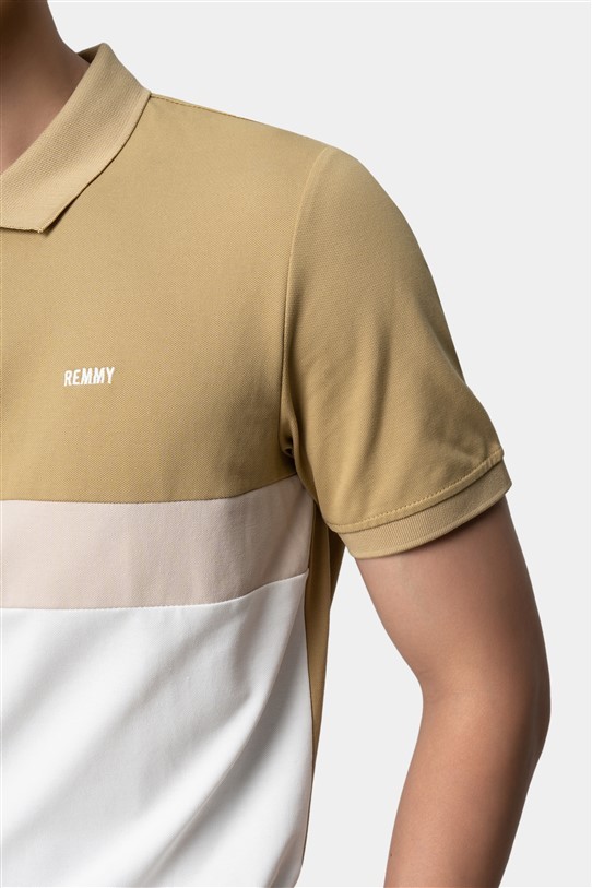 AF polo 3 màu vàng nâu-be-trắng #03