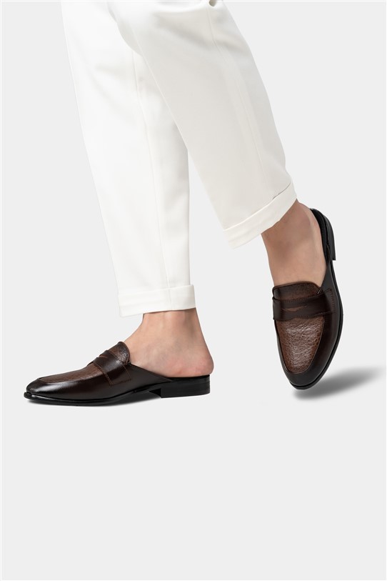 Giày sục lá đề nâu- da voi sz 40
