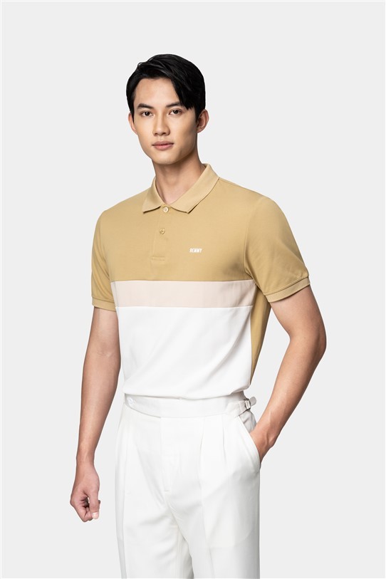 AF polo 3 màu vàng nâu-be-trắng #03