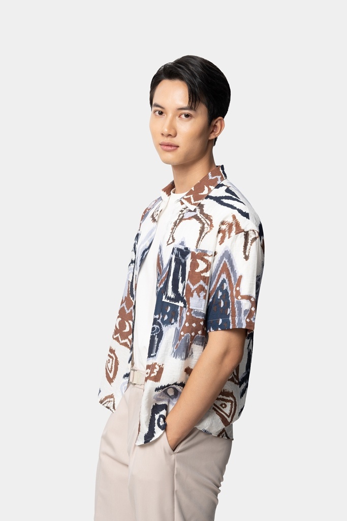 SM cộc tay, màu trắng pha nâu, tím than, xanh nhạt,66228 #1020