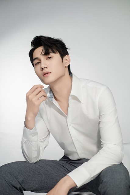 SM dài tay, cổ buttondown , màu trắng ngà , lót cổ - cổ tay đáp xanh họa tiết #1101