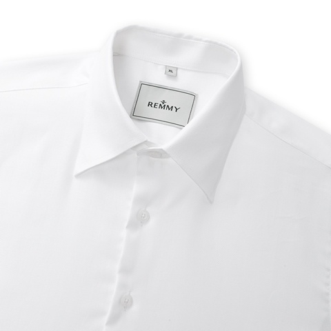 SM dài tay, cổ buttondown hiddent , màu trắng dệt herringbone #1095