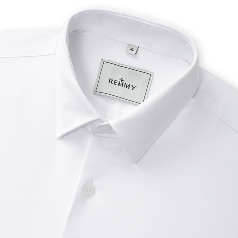 SM dài tay, cổ basic , màu trắng , tay khuyết cufflink #1090