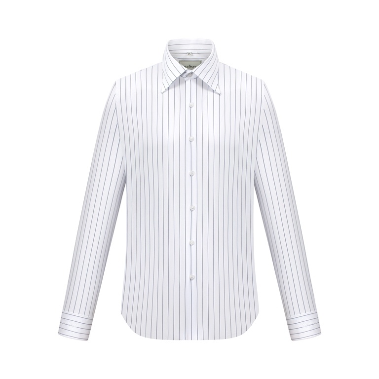 SM dài tay, màu trắng kẻ to đen ,cổ buttondown hiddent #1098