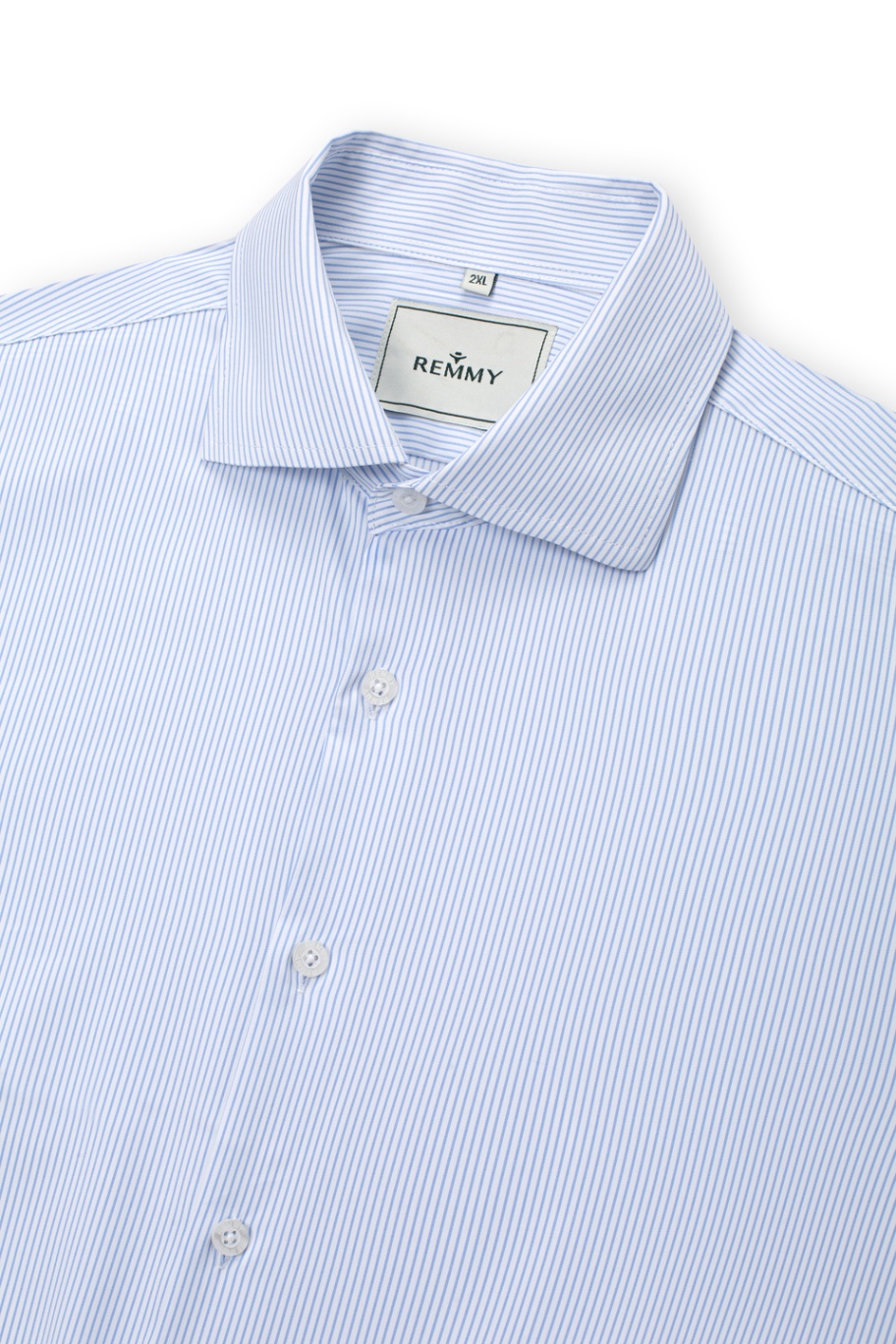 SM regular fit dài tay, màu trắng kẻ tăm xanh #1127