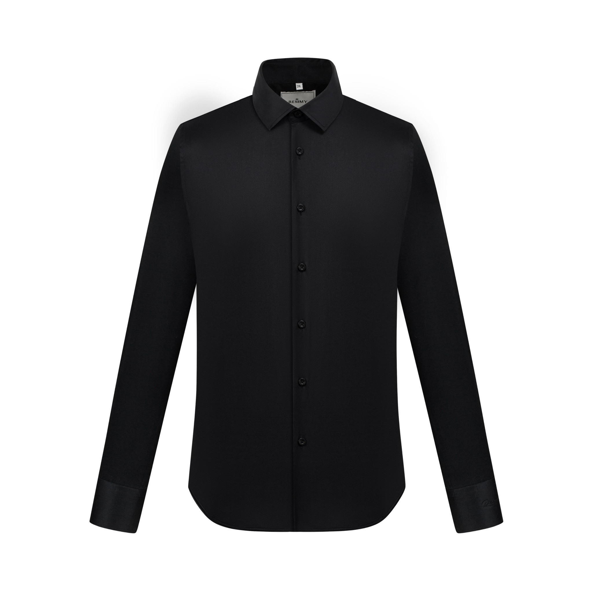SM regular fit dài tay, màu đen, cổ basic #1132