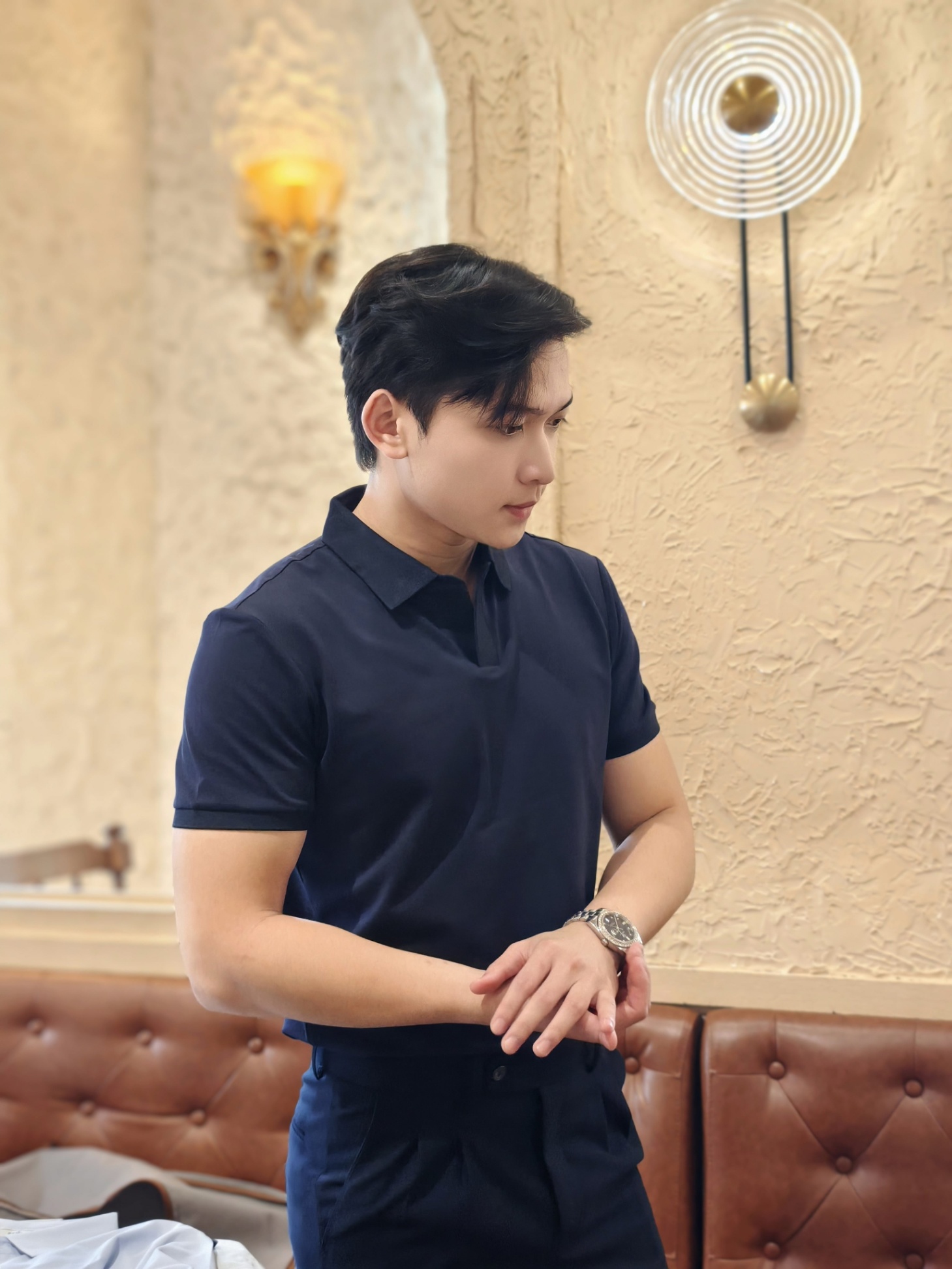 AF cổ bẻ màu tím than 6701 #376