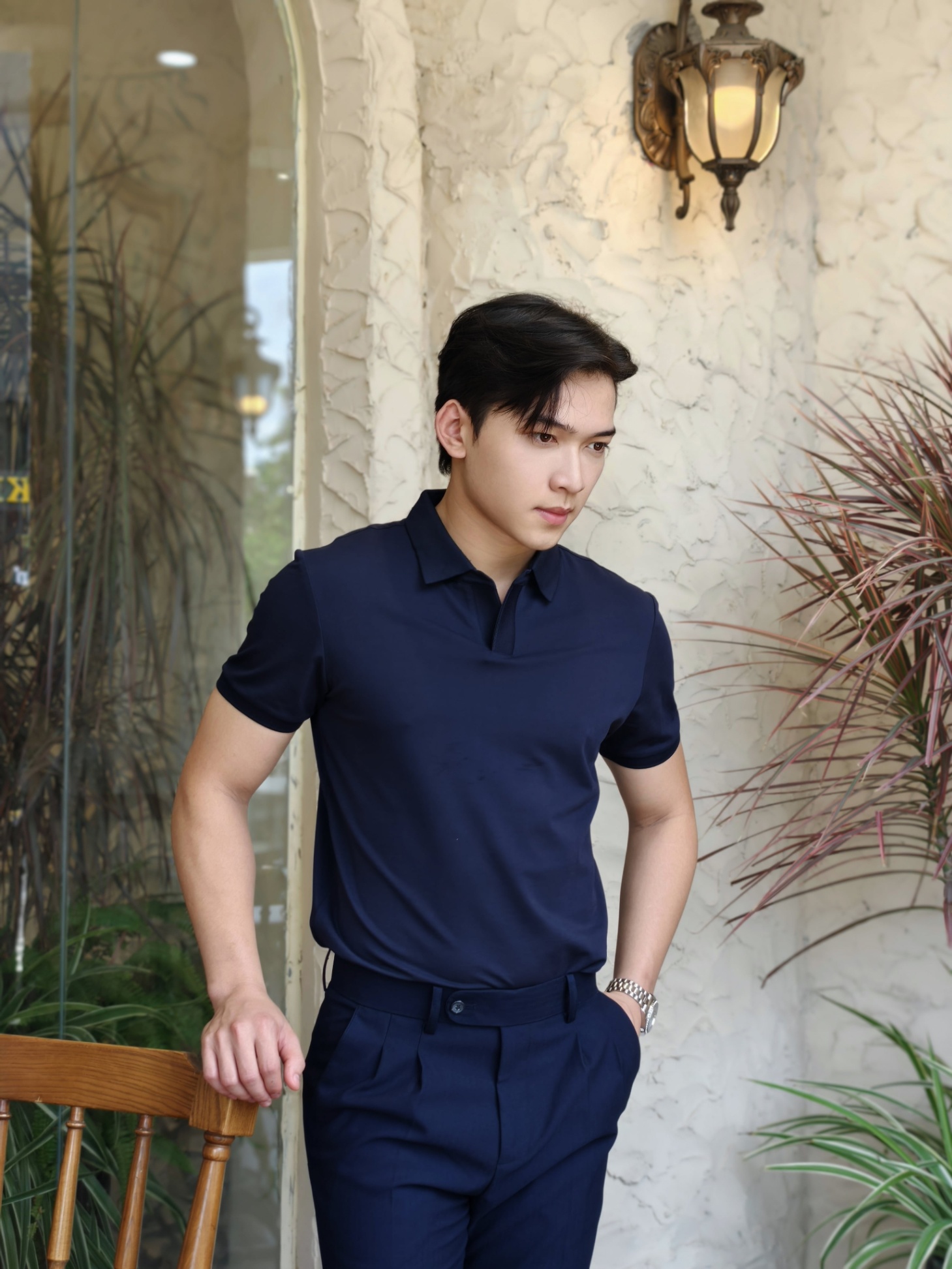 AF cổ bẻ màu tím than 6701 #376