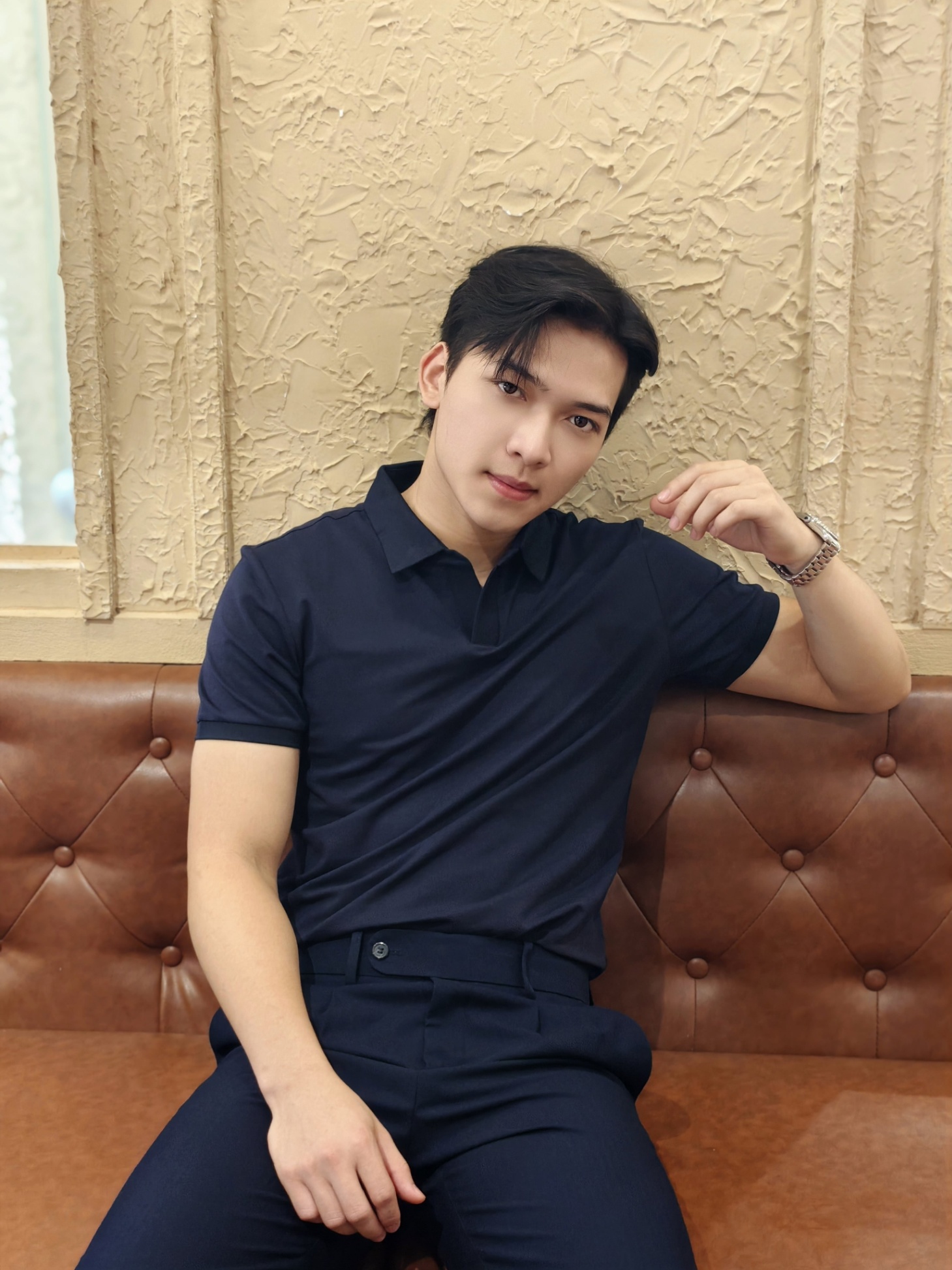 AF cổ bẻ màu tím than 6701 #376