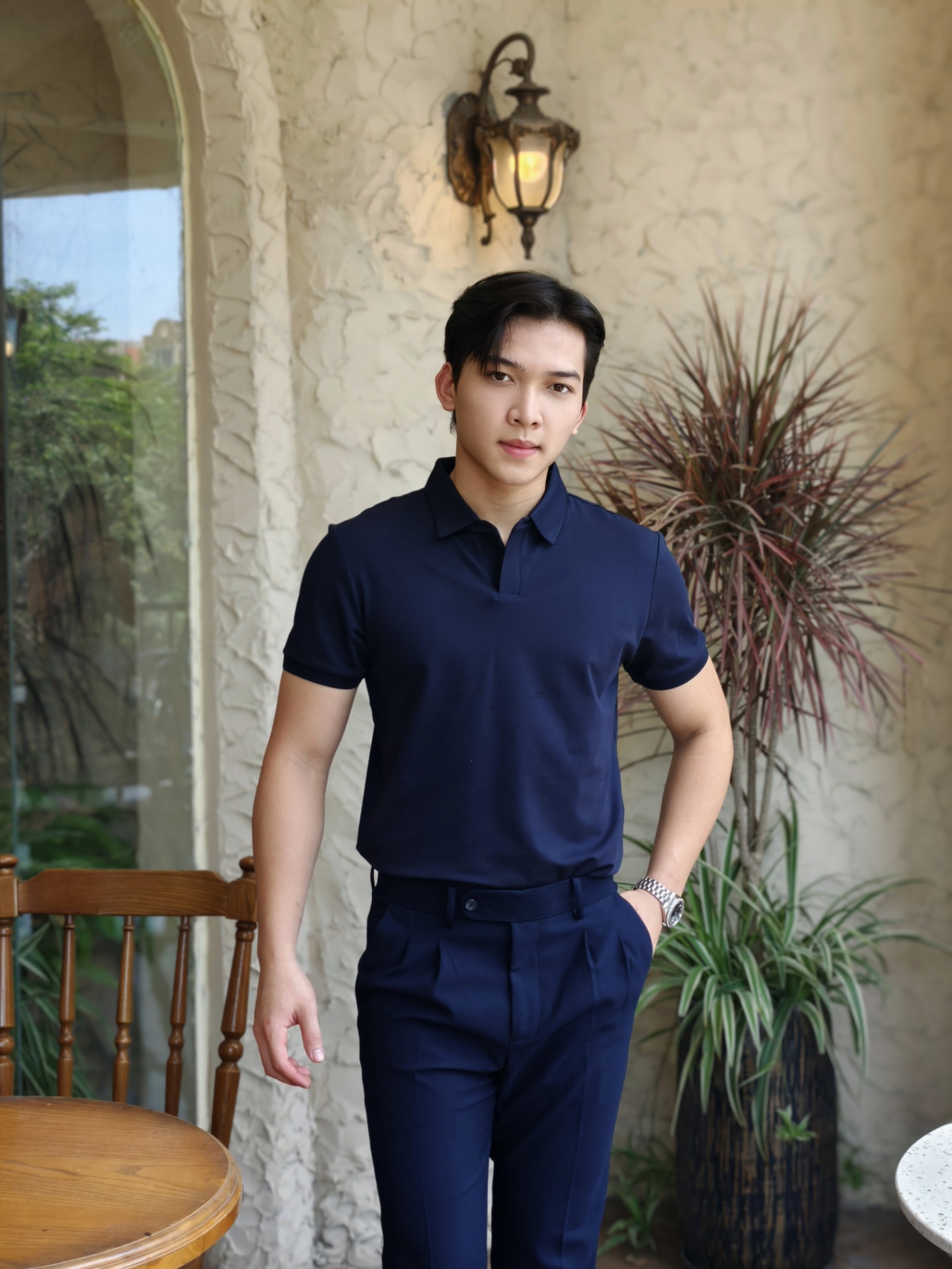 AF cổ bẻ màu tím than 6701 #376