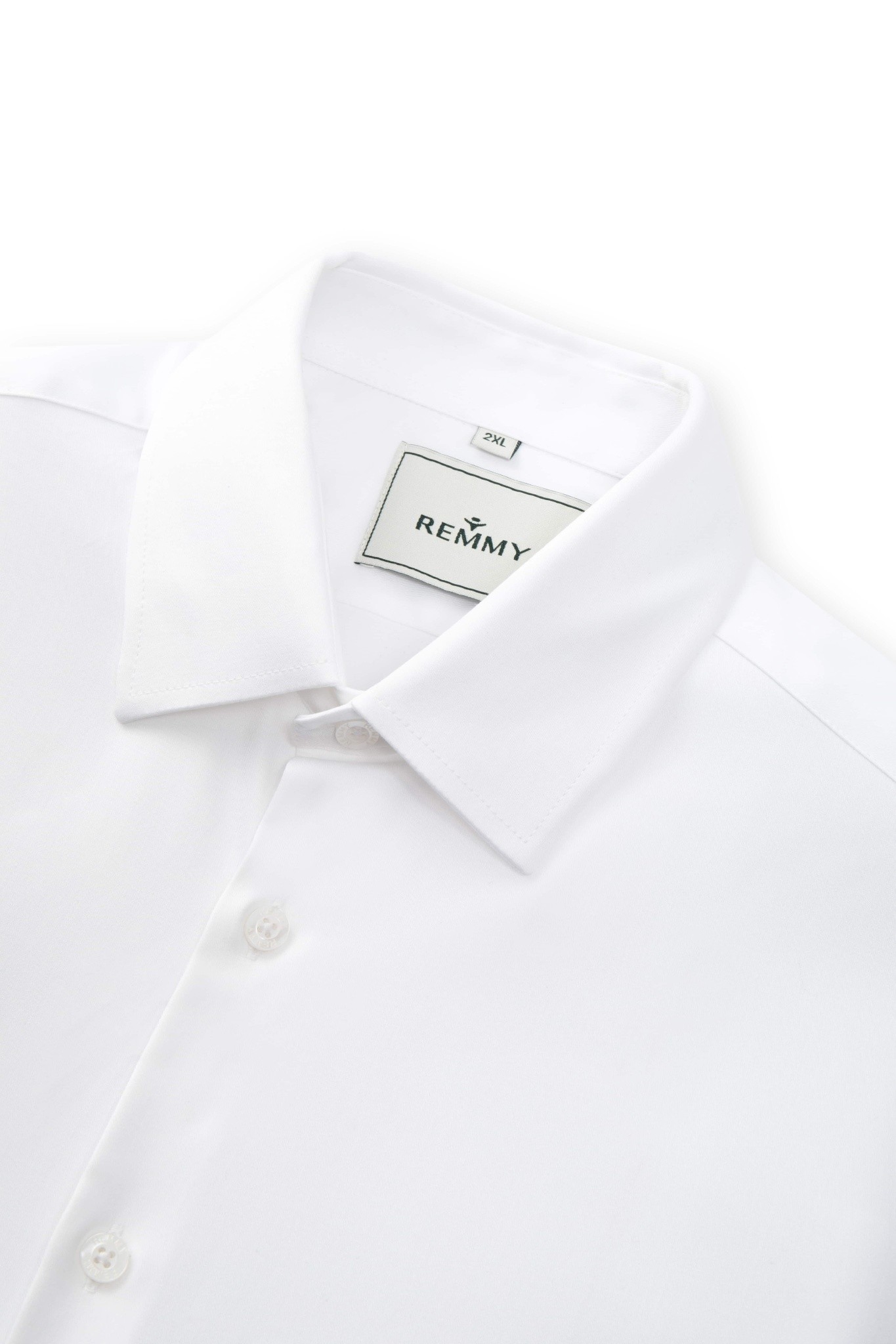 SM regular fit dài tay , màu trắng trơn , cổ basic #1145