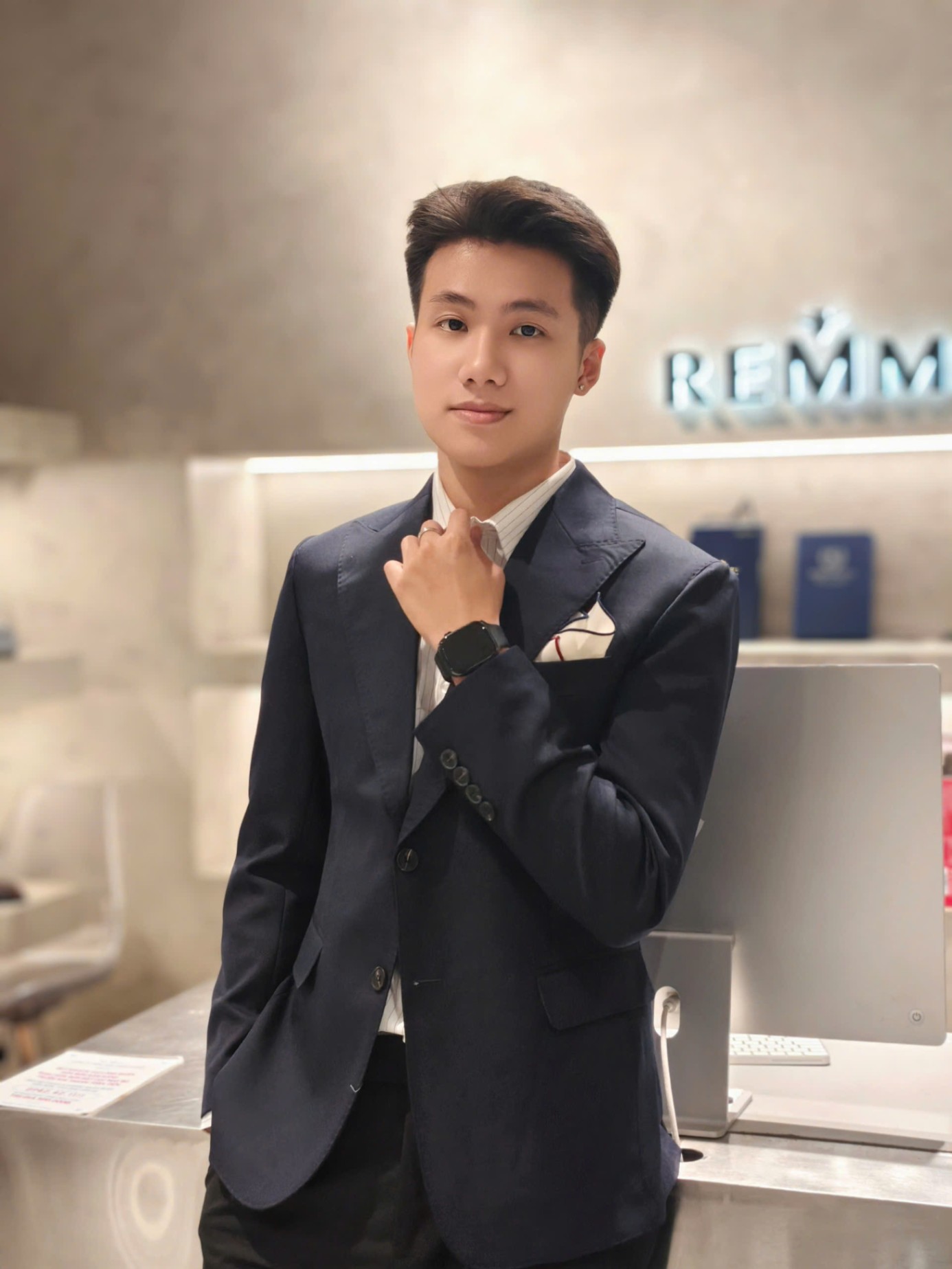 Vest xanh tt - vải dày dệt chéo