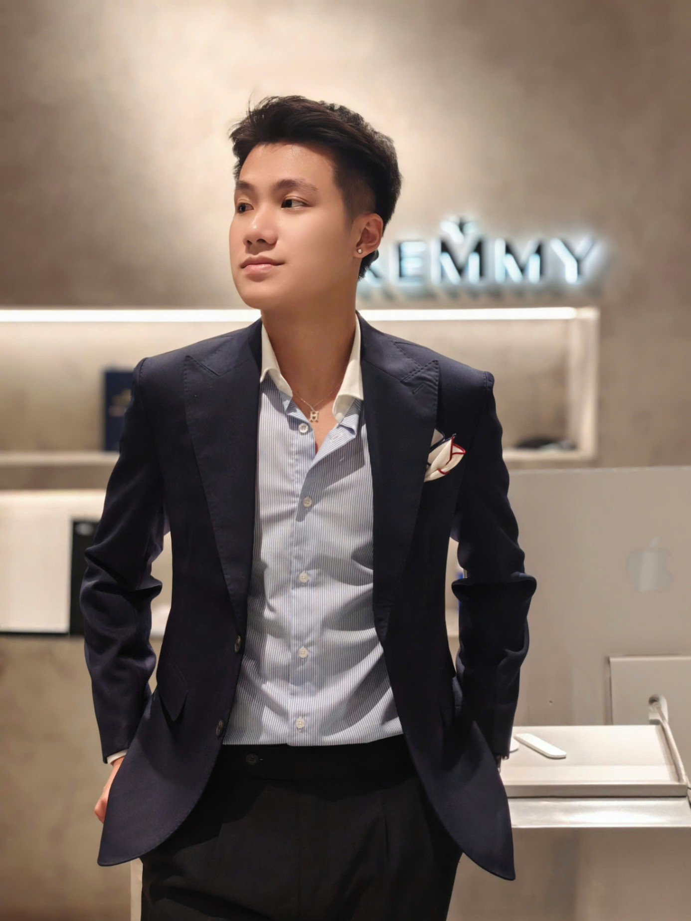 Vest xanh tt - vải dày dệt chéo