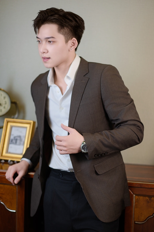 Vest nâu 1 hàng khuy