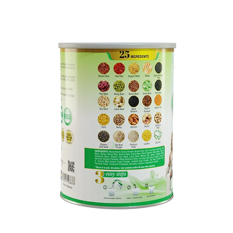Sữa Hạt 25 Green Lon 750g – Ngũ Cốc Thuần Chay Dinh Dưỡng