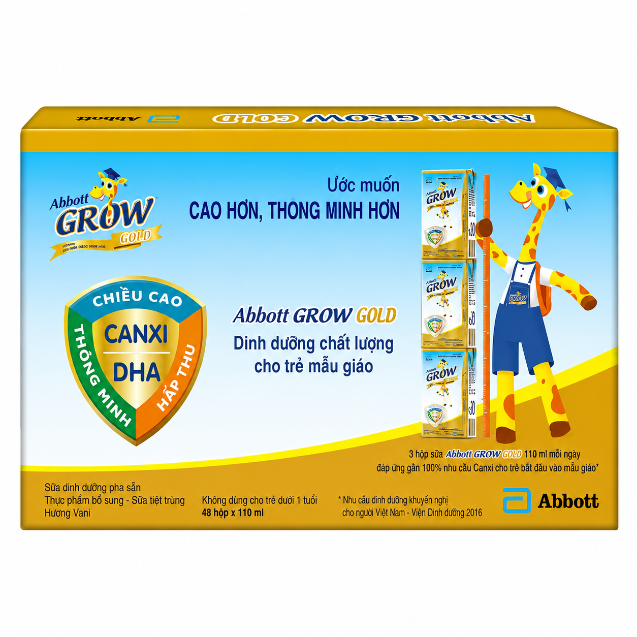 Thùng 48 Hộp Sữa Pha Sẵn Abbott Grow Vani 110ml (trên 1 tuổi)