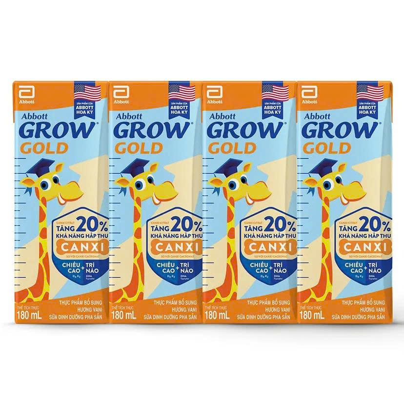 Thùng 48 Hộp Sữa Pha Sẵn Abbott Grow Vani 180ml (trên 1 tuổi)