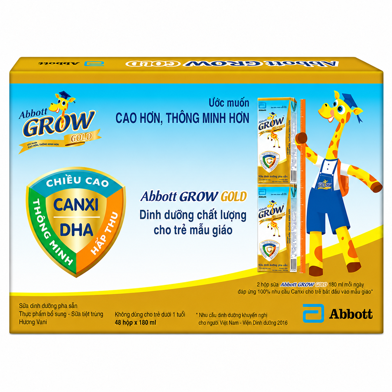 Thùng 48 Hộp Sữa Pha Sẵn Abbott Grow Vani 180ml (trên 1 tuổi)