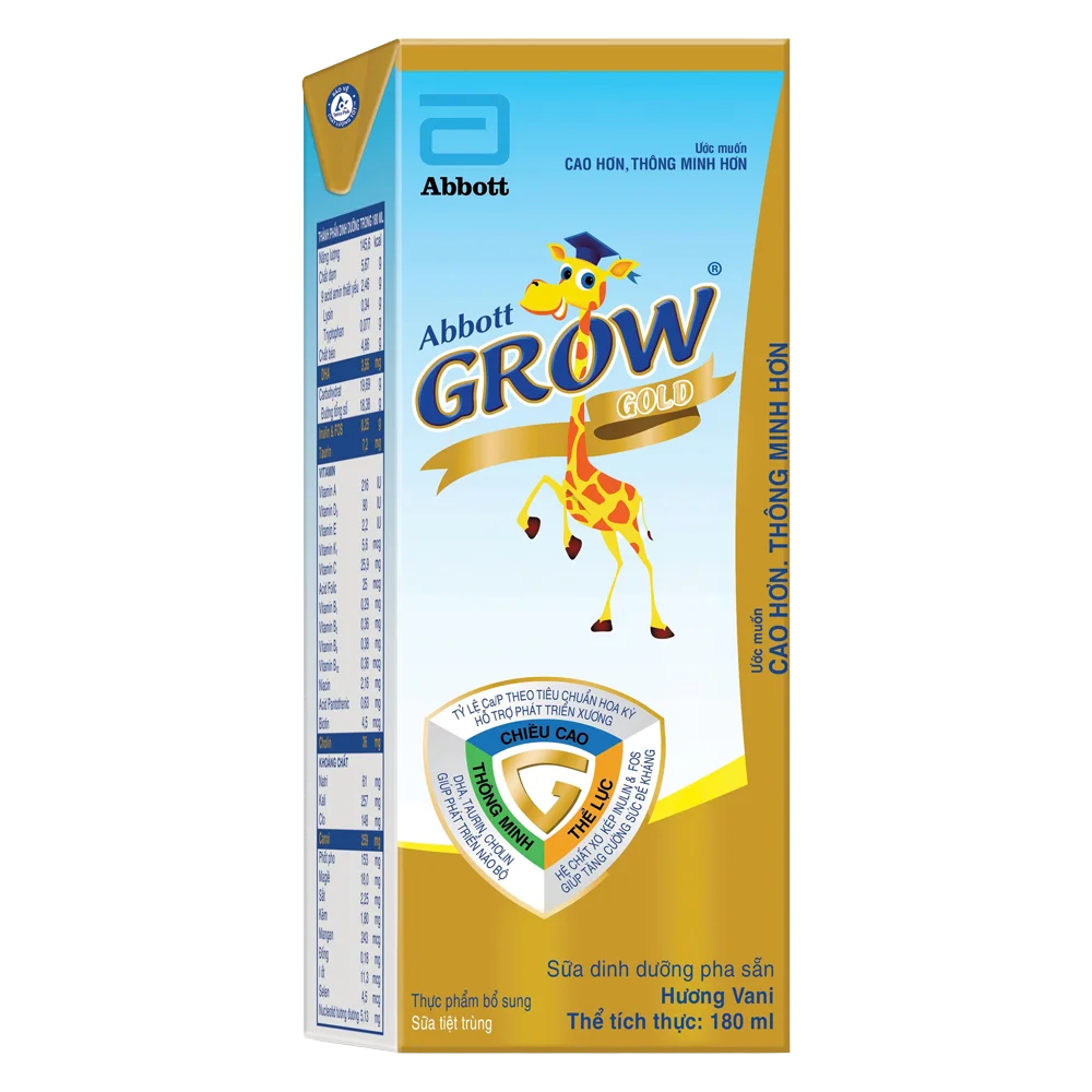 Thùng 48 Hộp Sữa Pha Sẵn Abbott Grow Vani 180ml (trên 1 tuổi)
