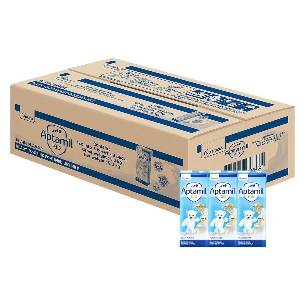Thùng Sữa Pha Sẵn Aptamil Kid 180ml (27 Hộp) – Dinh Dưỡng Toàn Diện