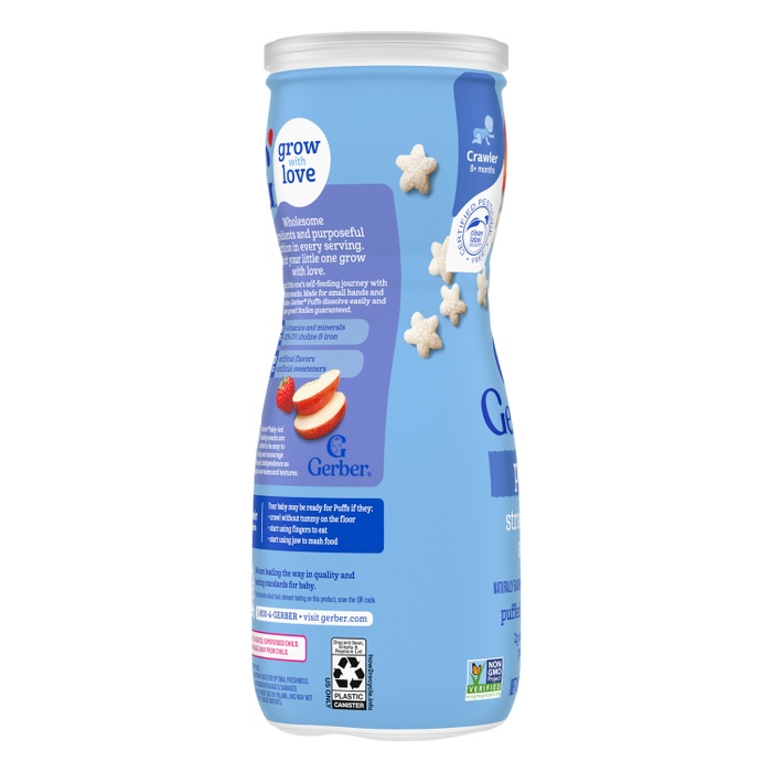 Bánh ăn dặm Gerber Puffs Vị Dâu Táo