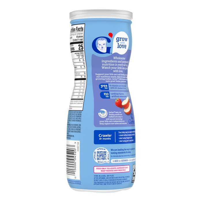 Bánh ăn dặm Gerber Puffs Vị Dâu Táo
