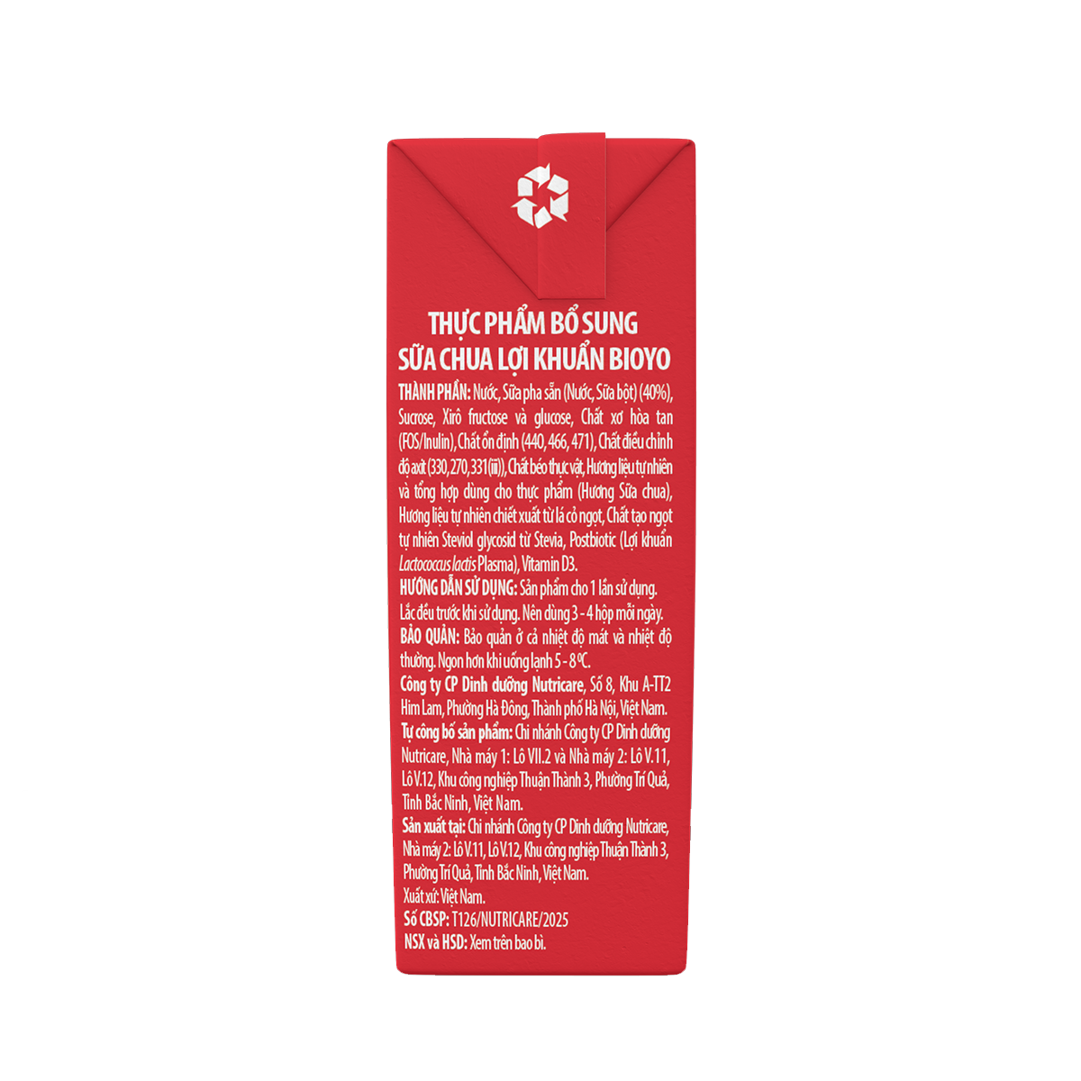 Thùng 24 Hộp Sữa chua lợi khuẩn Bioyo 110 ml