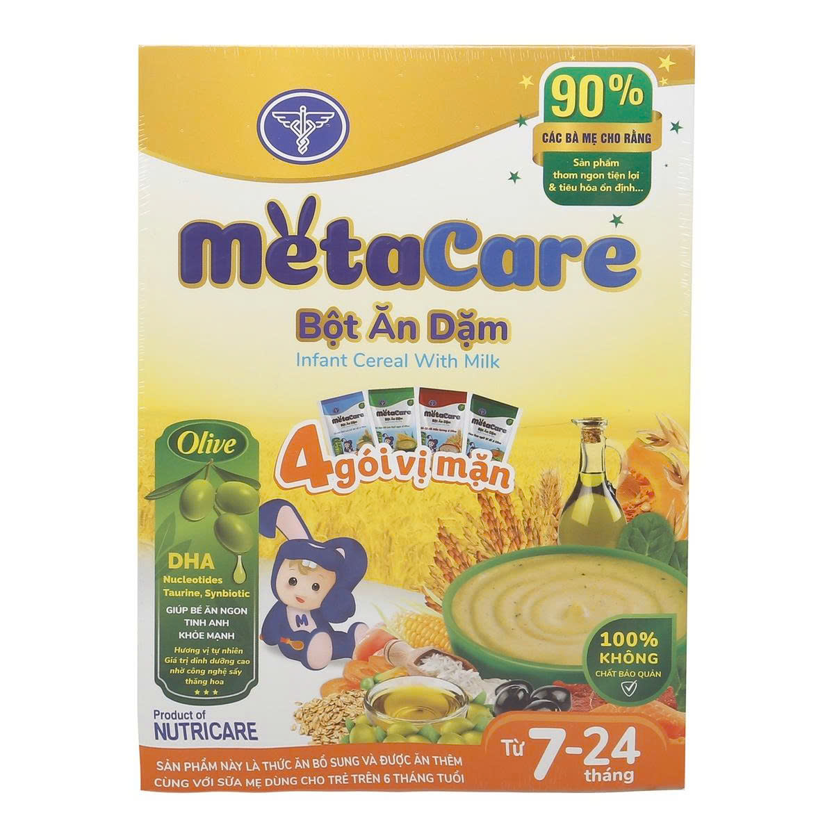 Bột Ăn Dặm MetaCare 4 Gói Vị Mặn 200g – Dinh Dưỡng Cho Bé 7-24 Tháng