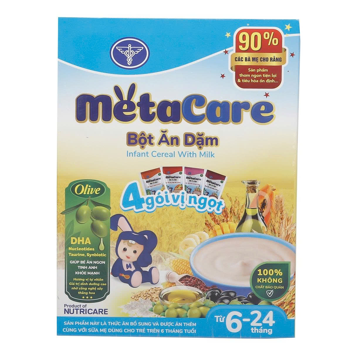 Bột Ăn Dặm MetaCare 4 Gói Vị Ngọt 200g – Dinh Dưỡng Cho Bé 6-24 Tháng