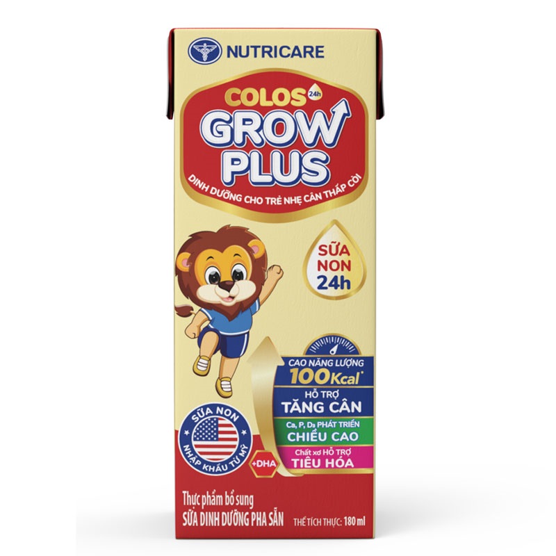 Thùng 48 Hộp Sữa Pha Sẵn Nutricare Colos Grow Plus 180ml Cho Bé Trên 1 Tuổi
