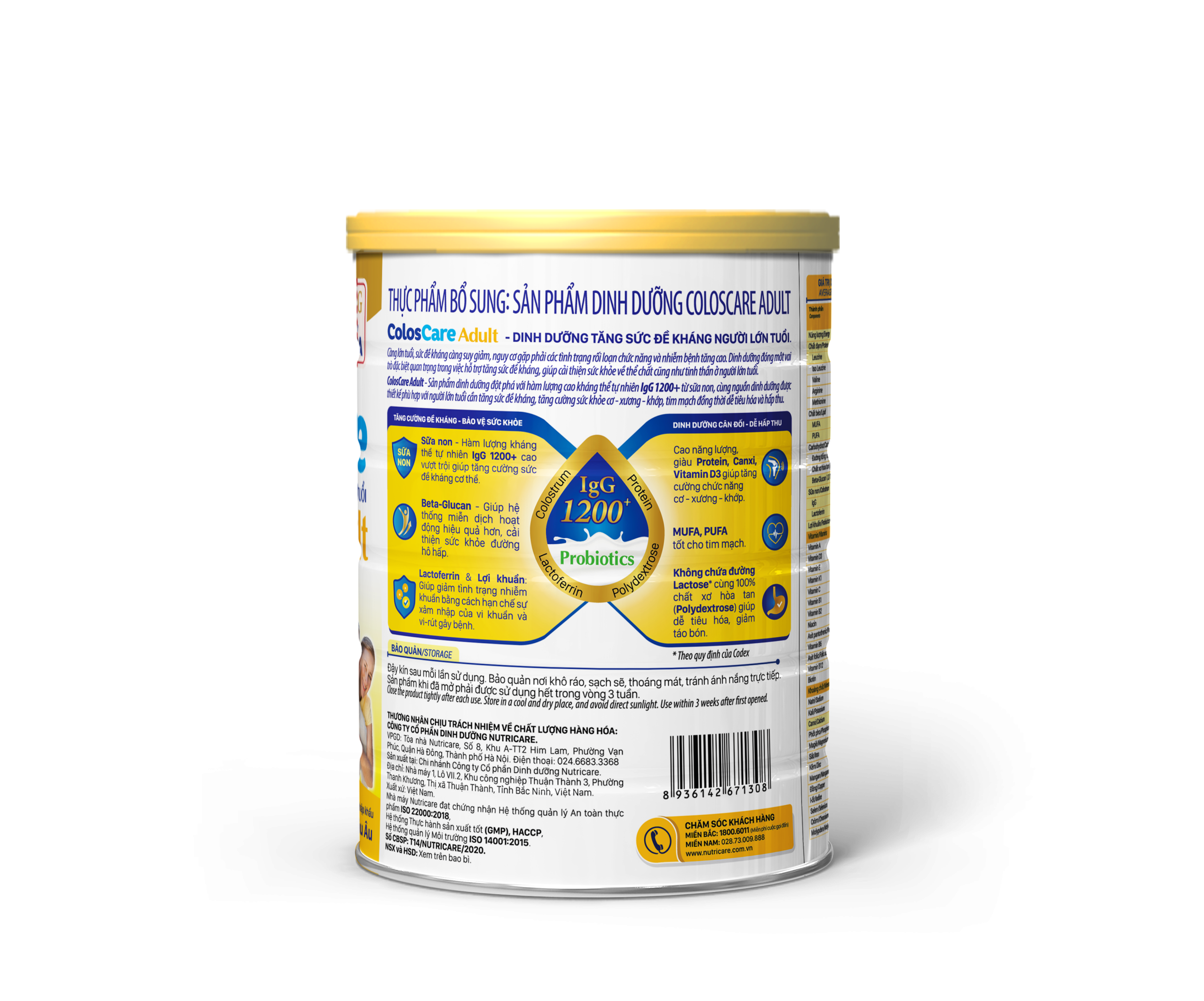 Sữa Nutricare ColosCare Adult 800g Cho Người Lớn