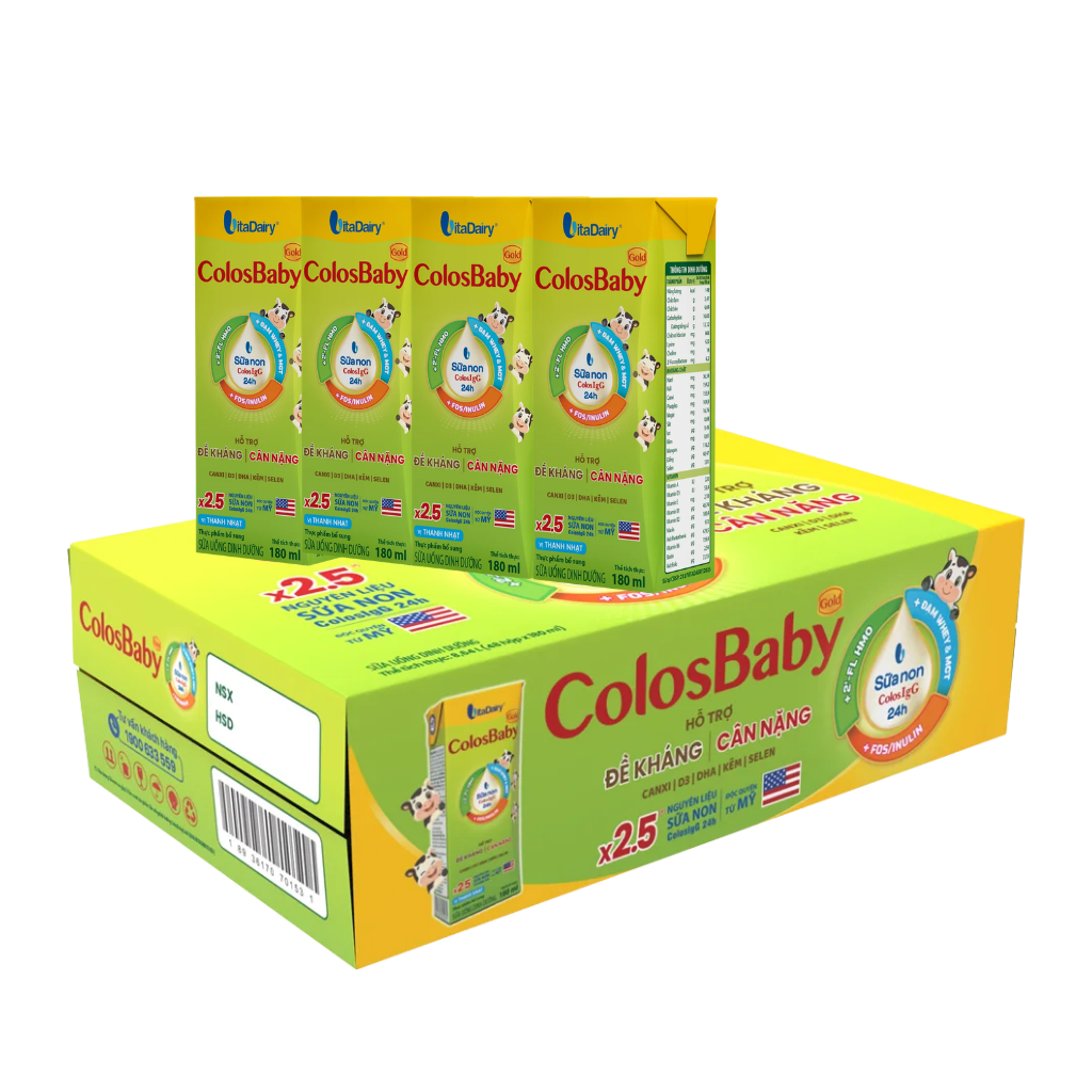 Thùng 48 Hộp Sữa bột pha sẵn Colosbaby 180ml (Cho bé trên 1 tuổi)