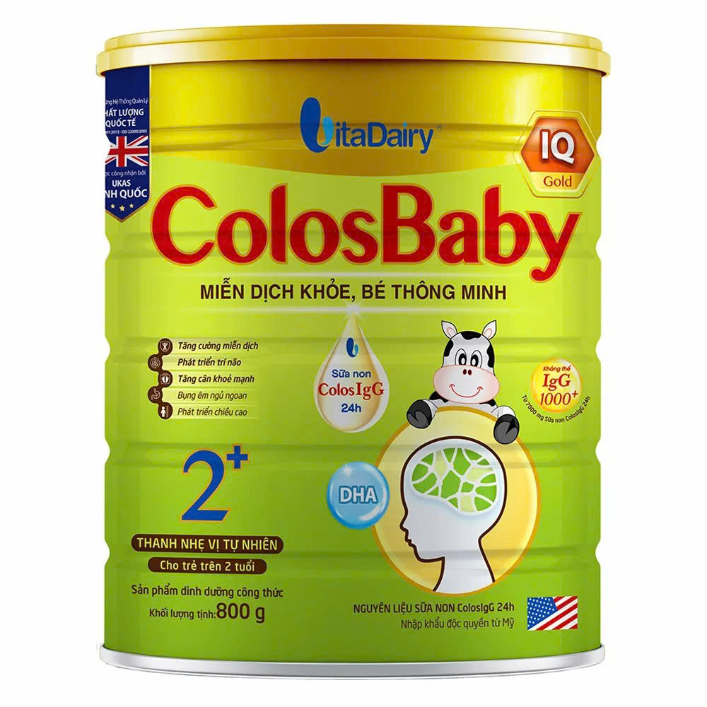 Sữa bột Colosbaby IQ Gold 2+ lon 800g Cho bé trên 2 tuổi