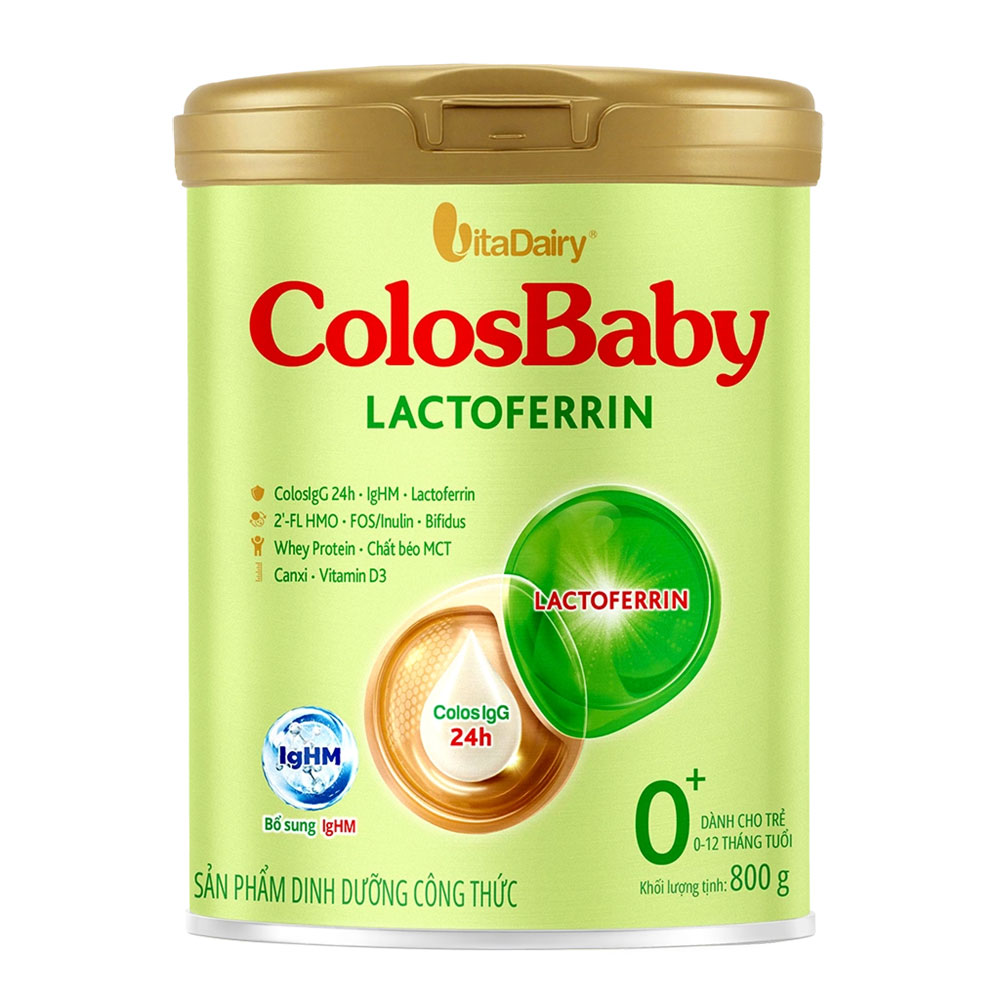 SPDD công thức ColosBaby Lactoferrin 0+ 800g (0-12 tháng) Phù hợp bé sính mỗ