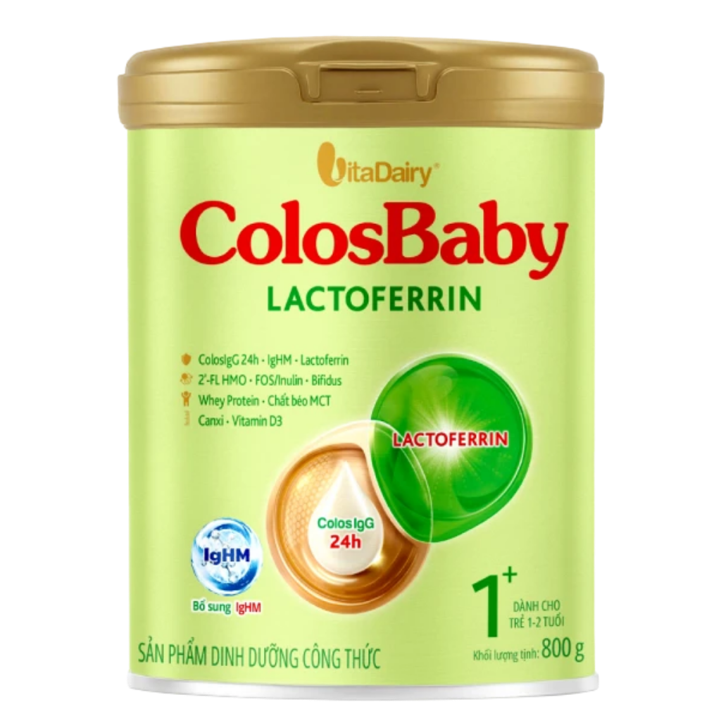 SPDD công thức ColosBaby Lactoferrin 1+ 800g (1-2 tuổi) Phù hợp bé sính mỗ