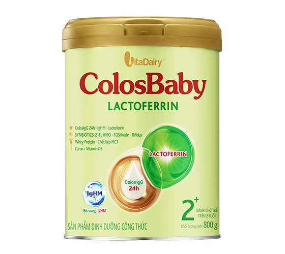 SPDD công thức ColosBaby Lactoferrin 2+ 800g (Trên 2 tuổi) Phù hợp bé sính mỗ